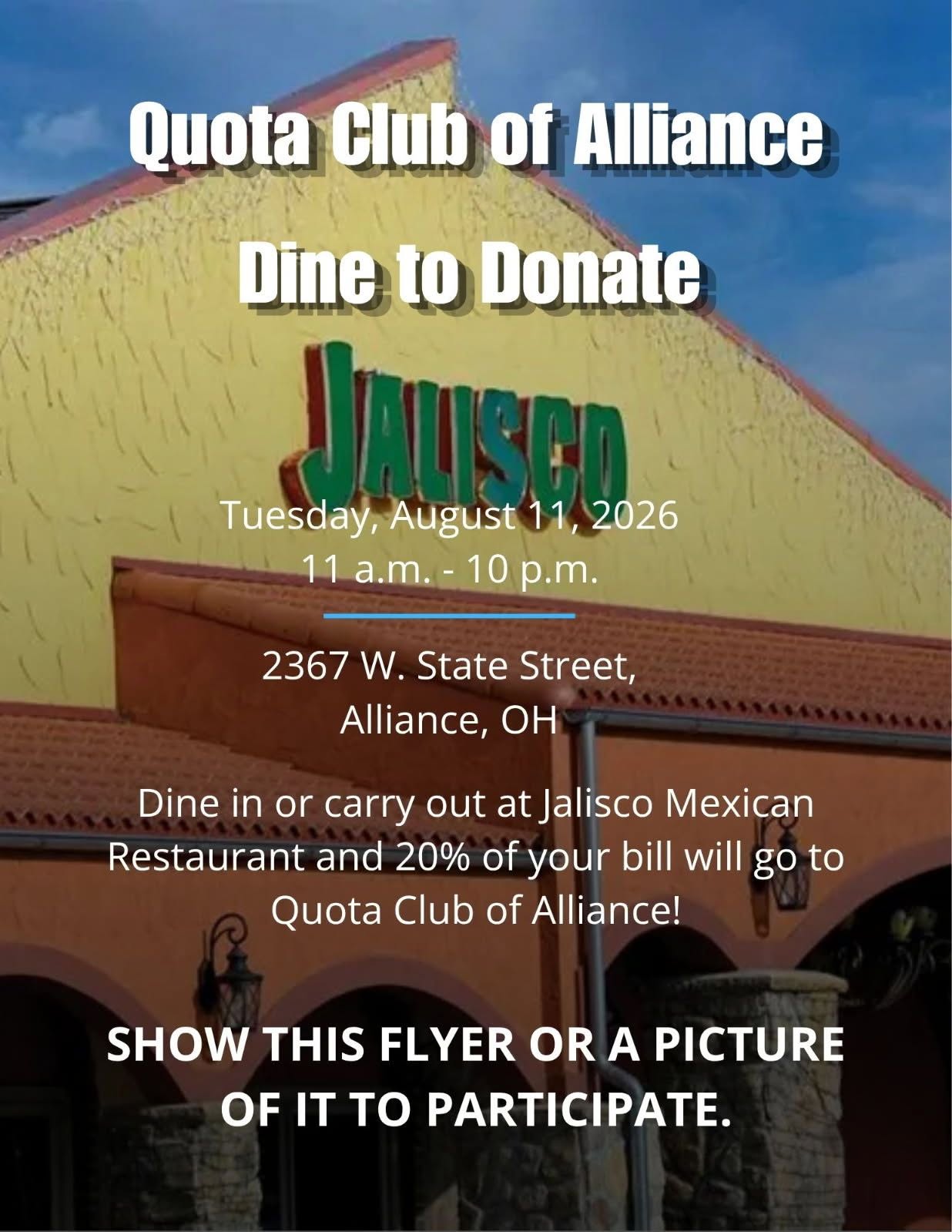 Dine to Donate event at Jalisco Mexican Restaurant
